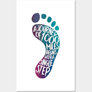 A Journey Of A 1000 Miles Begins With A Single Step Footprint Design Posters and Art